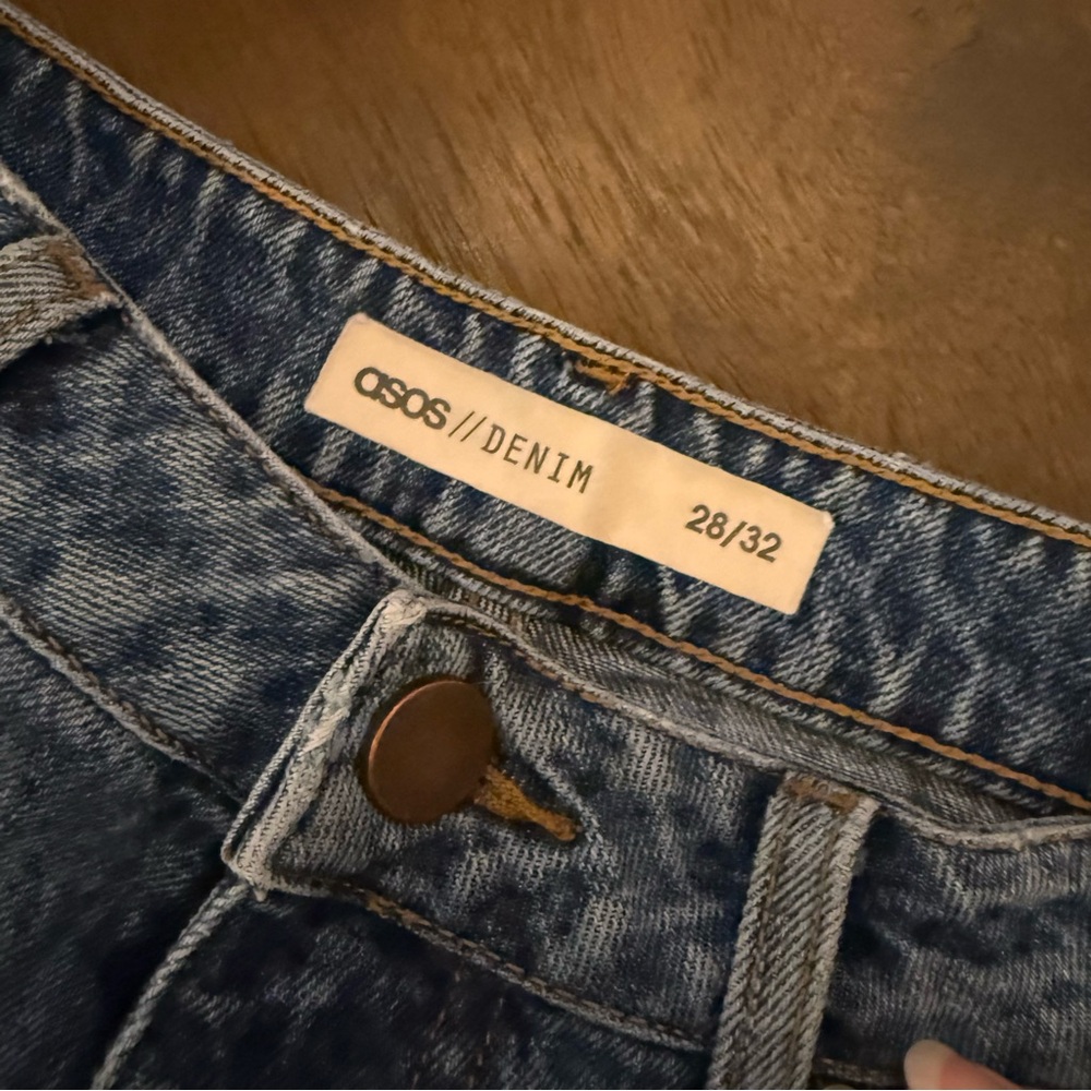 ASOS Ripped‎ Blue Straight Leg Jeans - Picture 2 of 7